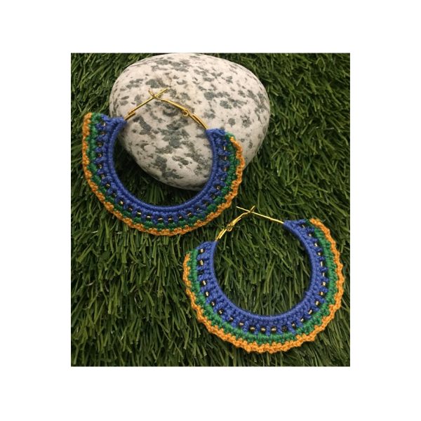 crochet thread and sequence earrings